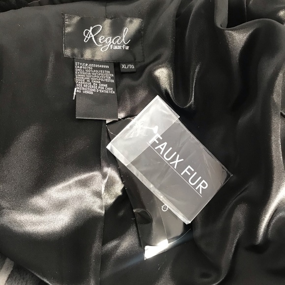 Regal Black Faux Fur Shaggy Plush Winter Fall Coat - Picture 13 of 15